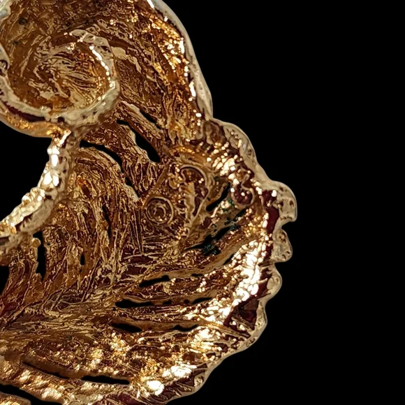 Vintage Oleg Cassini 1964 brooch peacock rhinestones and faux pearl gold  A0033 - Picture 5 of 16